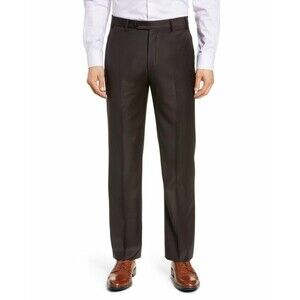 NWT ZANELLA 32 Dk Brown wool dress pants trousers Italy $375 David slacks men's